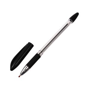Ручка шариковая 0.5 мм, стержень чёрный, с резиновым держателем (50 шт)