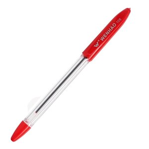 Ручка шариковая 0.5 мм, стержень красный, с резиновым держателем (50 шт)