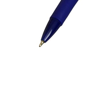 Ручка шариковая автоматическая 0,7мм синяя, корпус синий, с резиновым держателем (40 шт)
