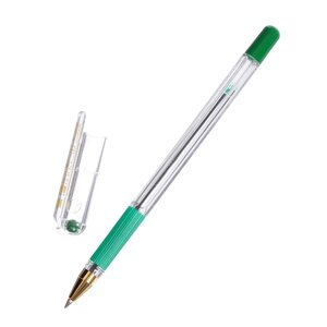 Ручка шариковая MC Gold, стержень зеленый, узел 0.5 мм, грип (12 шт)