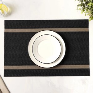 Салфетка сервировочная на стол «Рона», 4530 см, цвет чёрный (12 шт)
