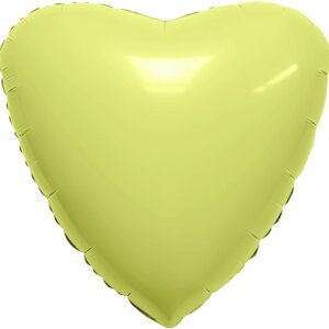 Шар фольгированный 19" сердце, цвет мистик лимон (5 шт)
