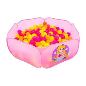 Шарики для сухого бассейна с рисунком «Флуоресцентные», набор 60 штук, цвет оранжевый, розовый, лимонный, диаметр шара