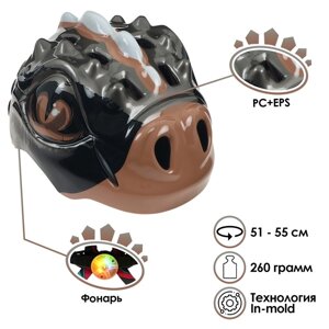 Шлем велосипедиста детский, р. 51-55 см, 028-M771, цвет чёрный