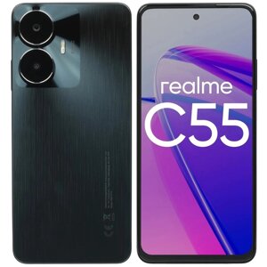 Смартфон Realme C55, 6.72", 8Гб, 256Гб, 64Мп, 8Мп, 2sim, 5000мАч, черный