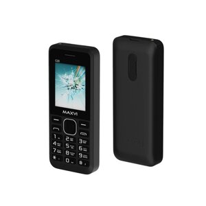 Сотовый телефон Maxvi C20, 1.77", microSD, 2 sim, FM, фонарик, 600 мАч, черный