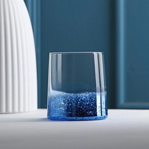Стакан стеклянный «Мерцание», 200 мл, 7,58,5 см, цвет синий