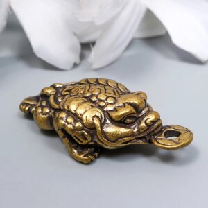 Сувенир латунь "Денежная жаба с монетой" 1,9х3,4 см (2 шт)