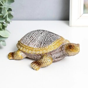 Сувенир полистоун "Черепаха сухопутная" с золотым узором 10,5х10,5х5,5 см