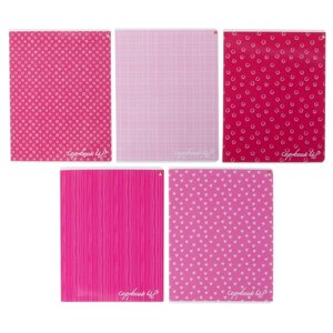 Тетрадь 48 листов в клетку «FRESH. Розовая», обложка мелованный картон, УФ-лак, МИКС