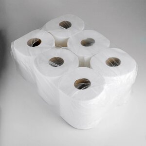 Туалетная бумага белая с перфорацией, для диспенсера, 2 слоя, 130 метров (12 шт)