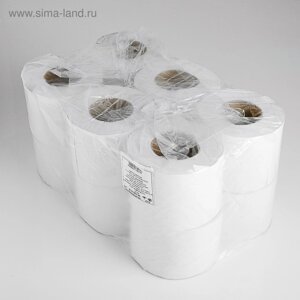Туалетная бумага серая, для диспенсера, 1 слой, 130 метров (12 шт)