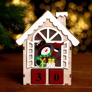 Вечный календарь «Снеговик в домике» 11,5 3 13,5 см