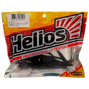 Виброхвост Helios Liny Catcher Black, 6 см, 12 шт. (HS-5-011)