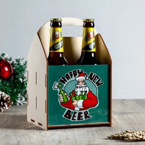 Ящик под пиво "С Новым Годом! Дед Мороз и бутылки