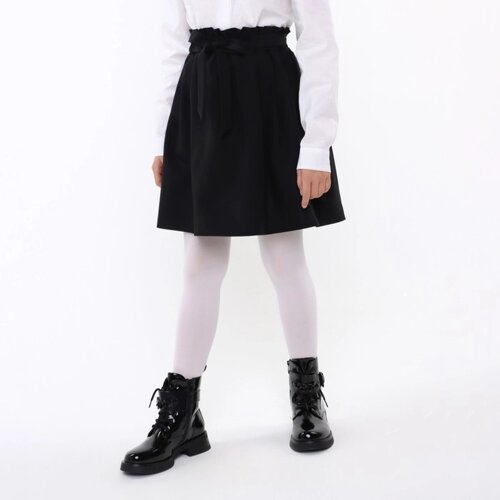 Юбка школьная для девочек, цвет чёрный, рост 146 см