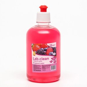 Жидкое мыло красное Lab. clean, "Ягодный микс", крышка пуш-пул, 0,5 л