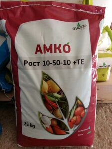 Рост AMKO | АМКО. 25 кг. Формула NPK (10-50-10) + МЭ. Комплексное минеральное водорастворимое удобрение