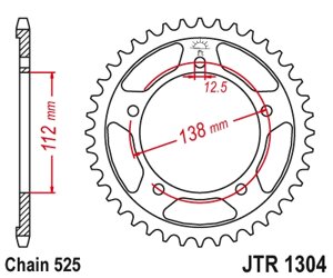 10613-47 звезда задняя (ведомая) стальная , 525, AFAM (JTR1304.47)