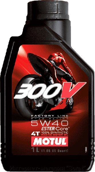 10W-40 Моторное синтетическое масло Motul 300V 4T FL Road Racing 4L 104121 от компании Интернет-магазин "Scrat" - фото 1