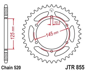 12305-45 звезда задняя (ведомая) стальная , 520, AFAM (JTR855.45)