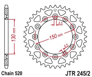 12323-49 звезда задняя (ведомая) стальная , 520, AFAM (JTR245/2.49)