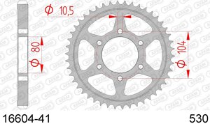 16604-41 звезда задняя (ведомая) стальная , 520, AFAM