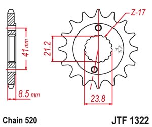 20314-15 звезда передняя (ведущая) стальная , 520, AFAM (JTF1322.15)