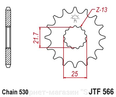 28400NR-15 звезда передняя (ведущая) стальная с демпфером, 530, AFAM (JTF566.15) от компании Интернет-магазин "Scrat" - фото 1