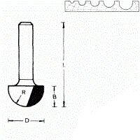 711626 Фреза (D): 6,3 mm (B): 4,8 mm (L): 44 mm (R): 3,2 (754016) Хвостовик 6 mm от компании Интернет-магазин "Scrat" - фото 1