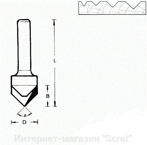 711676 Фреза (D): 12,7 mm (B): 16 mm (L): 45 mm (A): 60° (754018) Хвостовик 6 mm от компании Интернет-магазин "Scrat" - фото 1