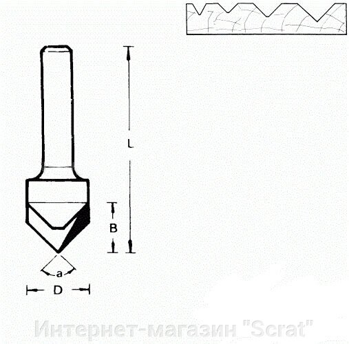 711678 Фреза (D): 12,7 mm (B): 12,7 mm (L): 44 mm (A): 60° (754087) Хвостовик 8 mm от компании Интернет-магазин "Scrat" - фото 1