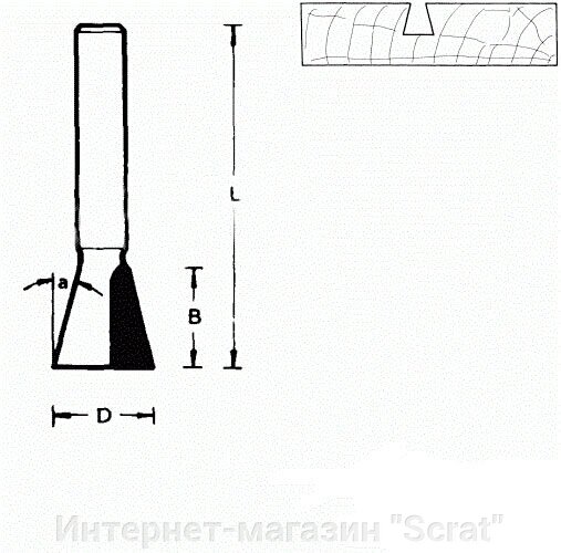 711708 Фреза (D): 12,7 mm (B): 12,7 mm (L): 44 mm (A): 140° (754089) Хвостовик 8 mm от компании Интернет-магазин "Scrat" - фото 1