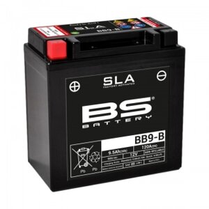 BB9-B (FA) аккумулятор BS SLA, 12в, 9 ач, 120 а 135x75x139, прямая (YB9-B)