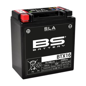 BTX16 (FA) аккумулятор BS SLA, 12в, 14 ач, 230 а 150x87x161, прямая (