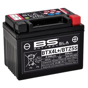 BTX4l+BTZ5s (FA) аккумулятор BS SLA, 12в,4,2ач, 65 а 113x70x85, обратная (YTX4l/YTZ5sl)
