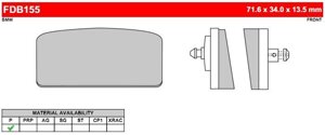 FDB155 Тормозные колодки дисковые MOTO, блистер 2 шт
