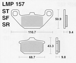 Колодки дискового тормоза AP Racing LMP157 SR (FDB339 / FA085)