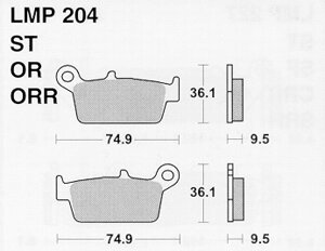 Колодки дискового тормоза AP Racing LMP204 ORR (FDB539 / FA131)