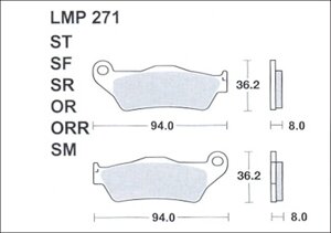 Колодки дискового тормоза AP Racing LMP271 SF (FDB2018 / FA181 / FA245)
