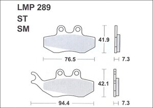 Колодки дискового тормоза AP Racing LMP289 ST - Gilera Runner 125-200 [S18] (FDB677 / FA194)