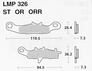 Колодки дискового тормоза AP racing LMP326 ORR (FDB2080 / FDB2188 / FA258)