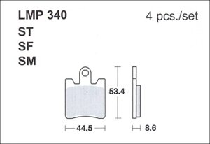Колодки дискового тормоза AP Racing LMP340 SF (FDB2085 / FA423)