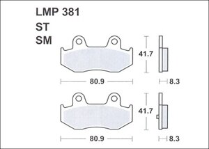 Колодки дискового тормоза AP racing LMP381 SM (FDB2132 / FDB2086 / FA092 / FA323)