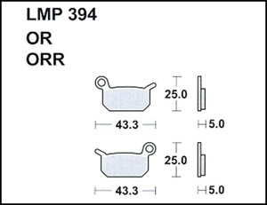 Колодки дискового тормоза AP Racing LMP394 OR (FDB2183 / FA325)