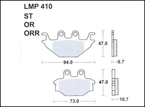 Колодки дискового тормоза AP Racing LMP410 OR (FDB2184 / FA377)