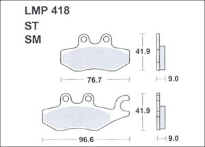 Колодки дискового тормоза AP Racing LMP418 SM (FDB2186 / FDB2142 / FA418)