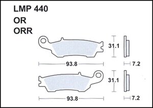 Колодки дискового тормоза AP Racing LMP440 OR (FDB2219 / FA450)