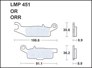 Колодки дискового тормоза AP Racing LMP451 OR (FDB2232 / FA446)