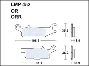 Колодки дискового тормоза AP Racing LMP452 OR (FDB2233 / FA445)